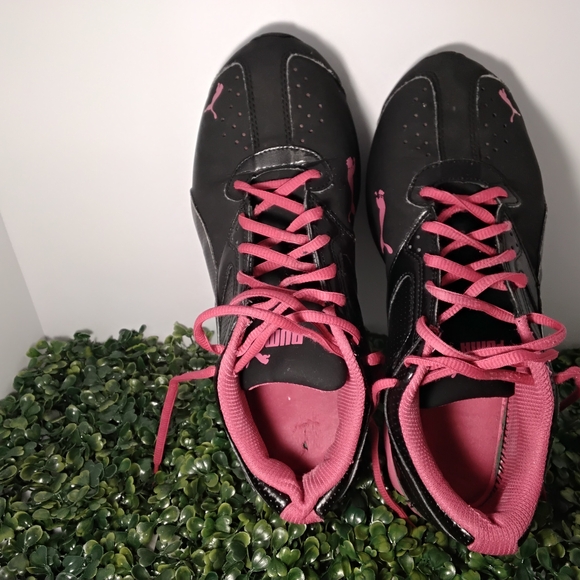 Puma Shoes - Puma Black Women's Athletic Sneakers with Pink Accents